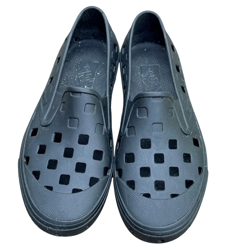 Vans Trek Slip-On Black Water Shoes Mens 5 Womens 6.5 Checkerboard Gorpcore EUC